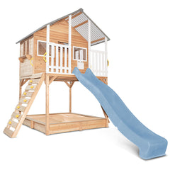 Winchester Cubby House (Elevated 1.2m) with 2.2m Slide (Pastel Blue)