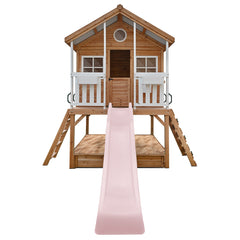 Winchester Cubby House (Elevated 1.2m) with 2.2m Slide (Pastel Pink)