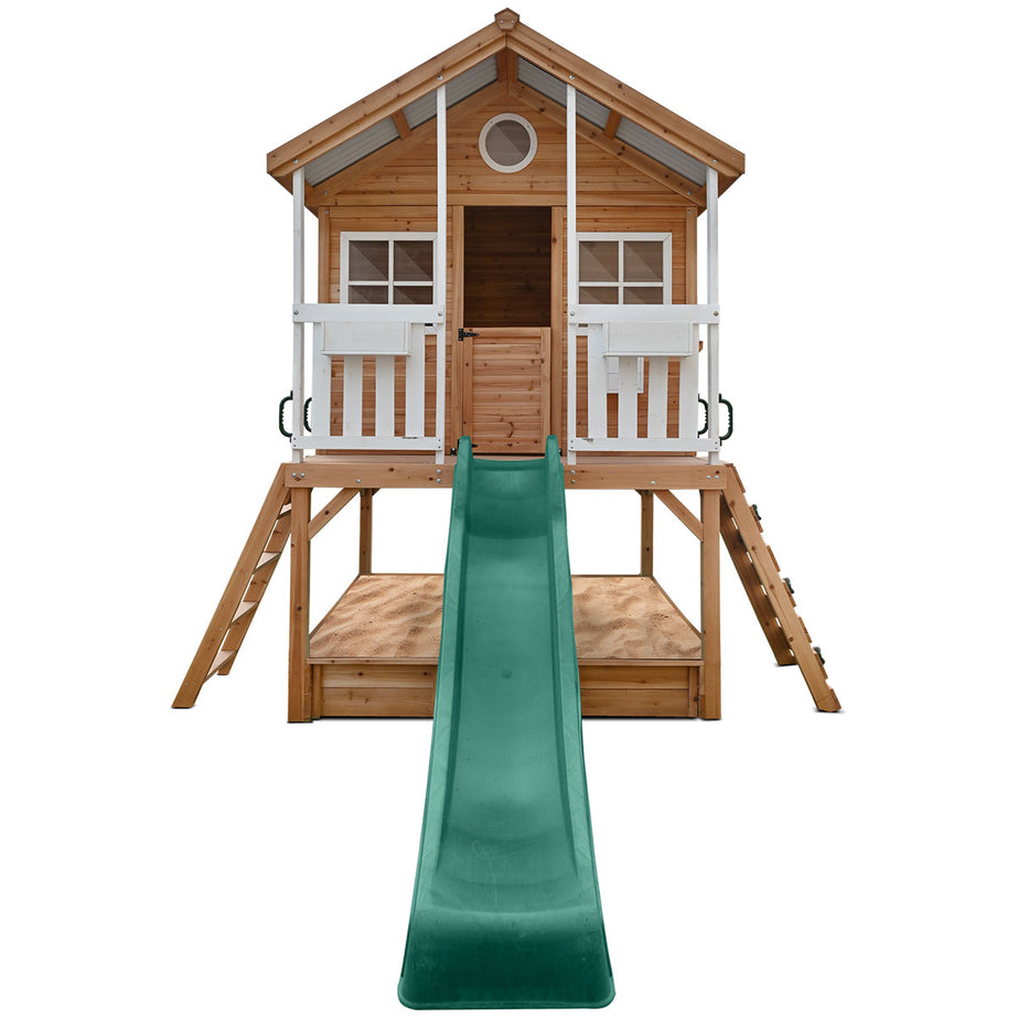 Winchester Cubby House with 1.2m Elevation Platform and 2.2m Green Slide