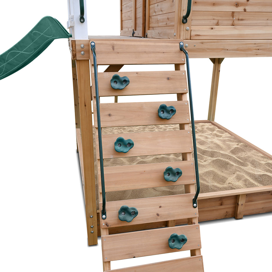 Winchester Cubby House with 1.45m Elevation Platform and 3m Green Slide