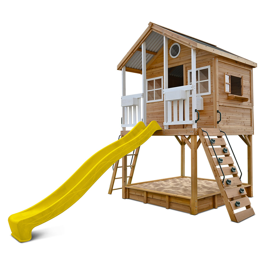 Winchester Cubby House with 1.45m Elevation Platform and 3m Yellow Slide