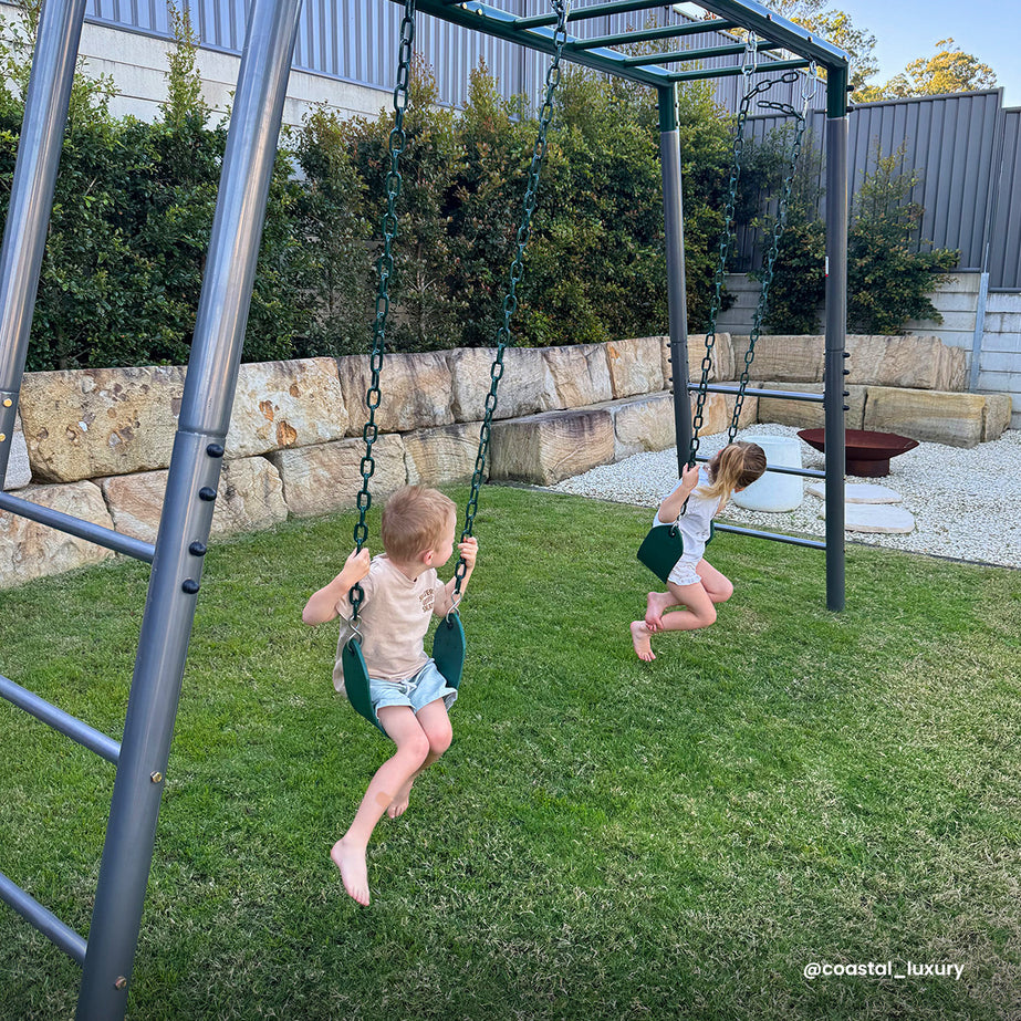 Stanley Commerical Steel Monkey Bars with Anchor Kit and Basketball Ring