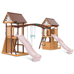 Armadale Swing Set & Playground with Two 2.2m Slide (Pastel Pink)