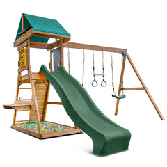 Birmingham Swing Set & Playground with 2.2m Slide (Green)
