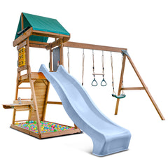 Birmingham Swing Set & Playground with 2.2m Slide (Pastel Blue)