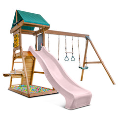 Birmingham Swing Set & Playground with 2.2m Slide (Pastel Pink)