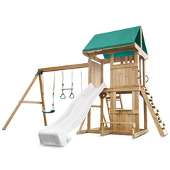 Carindale Swing Set & Playground with 2.2m Slide (White)