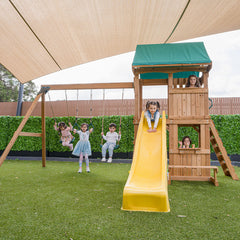 Carindale Swing Set & Playground with 2.2m Slide (Yellow)