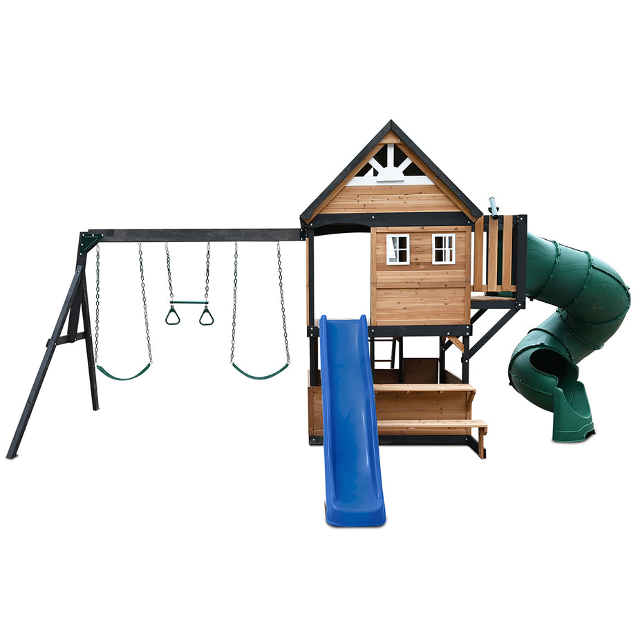 Claremont Swing Set & Playground with 2.2m Slide (Blue)