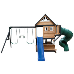 Claremont Swing Set & Playground with 2.2m Slide (Blue)
