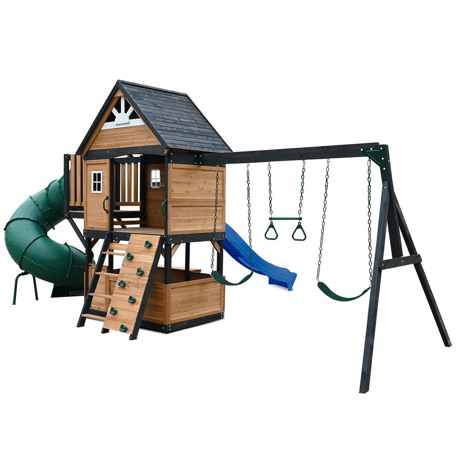 Claremont Swing Set & Playground with 2.2m Slide (Blue)
