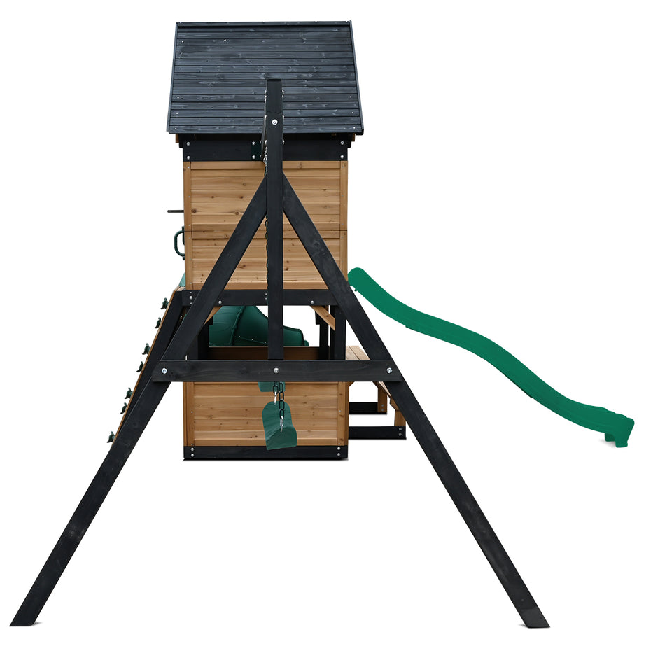 Claremont Swing Set & Playground with 2.2m Slide (Green)