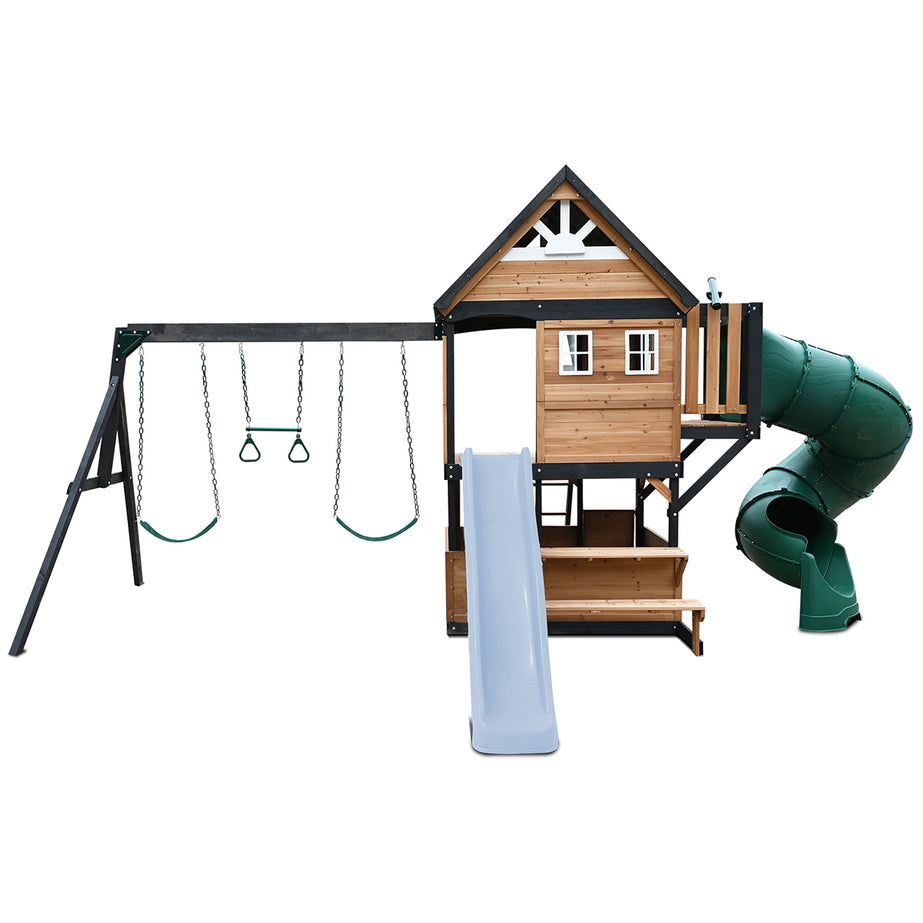 Claremont Swing Set & Playground with 2.2m Slide (Pastel Blue)
