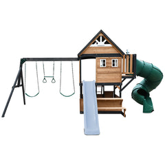Claremont Swing Set & Playground with 2.2m Slide (Pastel Blue)