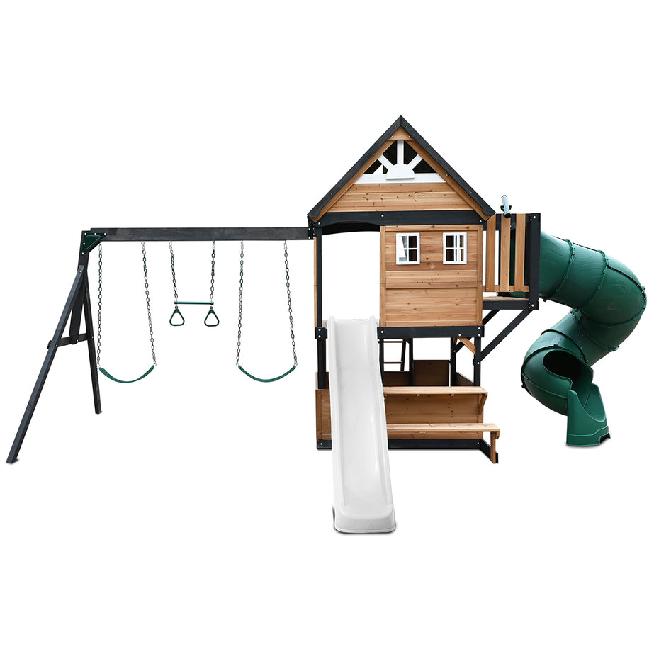 Claremont Swing Set & Playground with 2.2m Slide (White)