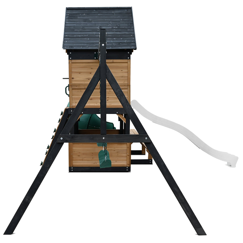 Claremont Swing Set & Playground with 2.2m Slide (White)