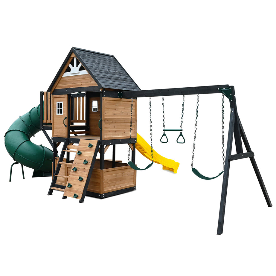 Claremont Swing Set & Playground with 2.2m Slide (Yellow)