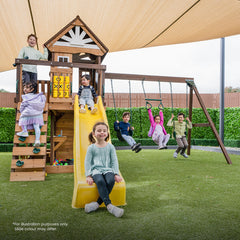 Coventry Swing Set & Playground with 2.2m Slide (Pastel Green)