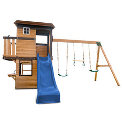 Darlington Swing Set & Playground with 2.2m Slide (Blue)