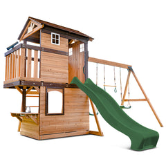 Darlington Swing Set & Playground with 2.2m Slide (Green)