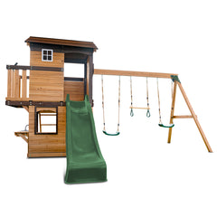 Darlington Swing Set & Playground with 2.2m Slide (Green)