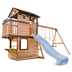 Darlington Swing Set & Playground with 2.2m Slide (Pastel Blue)
