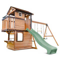Darlington Swing Set & Playground with 2.2m Slide (Pastel Green)