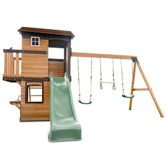 Darlington Swing Set & Playground with 2.2m Slide (Pastel Green)