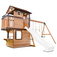 Darlington Swing Set & Playground with 2.2m Slide (White)