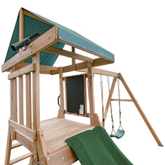 Greenvale Swing Set & Playground with 1.8m Slide (Green)
