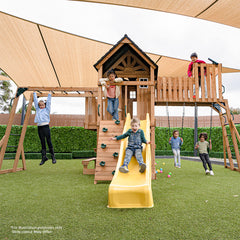 Kensington Swing Set, Monkey Bars & Playground with 2.2m Slide (Pastel Green)