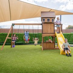 Meer Brook Swing Set, Monkey Bars & Playground with 2.2m Slide (Yellow)