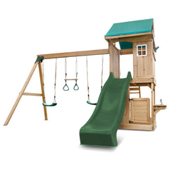 Montrose Swing Set & Playground with 2.2m Slide (Green)
