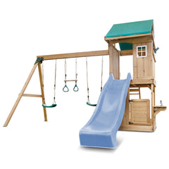 Montrose Swing Set & Playground with 2.2m Slide (Pastel Blue)