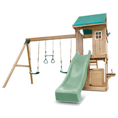 Montrose Swing Set & Playground with 2.2m Slide (Pastel Green)