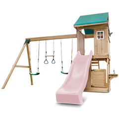 Montrose Swing Set & Playground with 2.2m Slide (Pastel Pink)