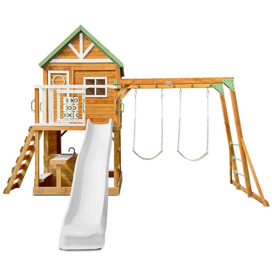 Riversdale Play Centre with 2.2m Pastel White Slide