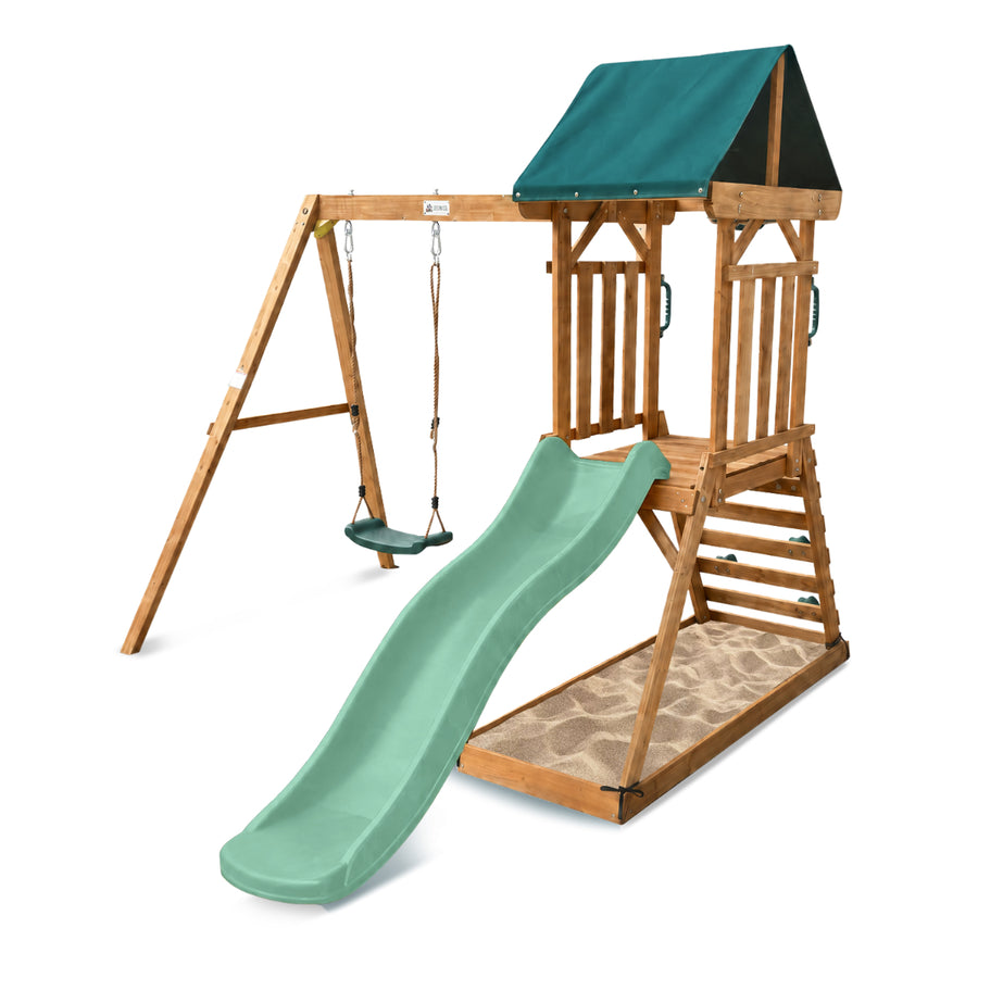 Wattle Play Centre with 1.8m Pastel Green Slide