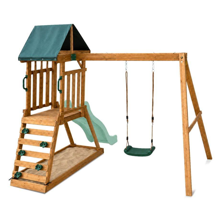 Wattle Play Centre with 1.8m Pastel Green Slide