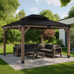 Yardtopia Maryborough 3m x 3.6m Timber & Steel Double Hip Roof Gazebo