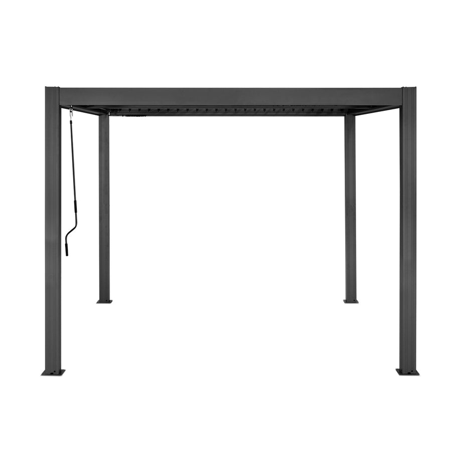 Yardtopia Elmont 3m x 3m Aluminium Adjustable Louvre Pergola (Charcoal Grey)