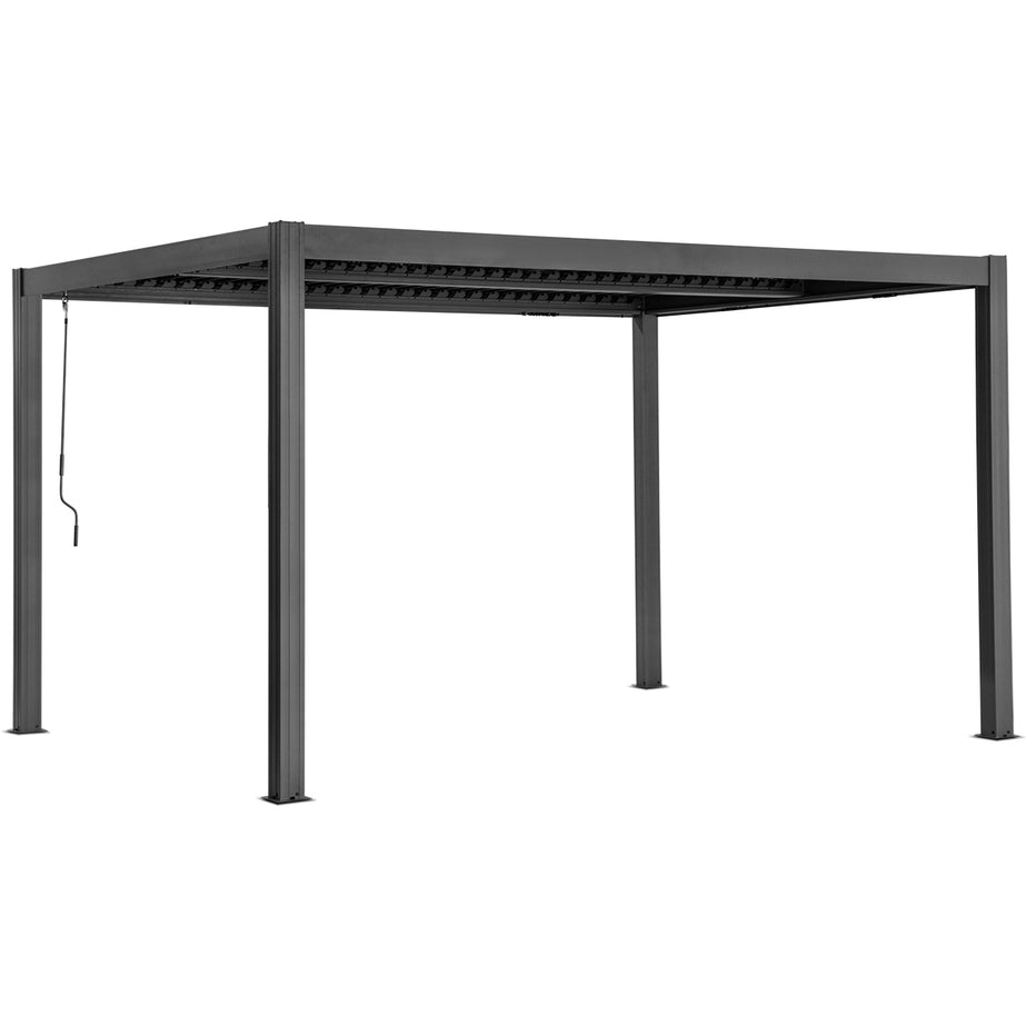 Yardtopia Elmont 3m x 4m Aluminium Adjustable Louvre Pergola (Charcoal Grey)