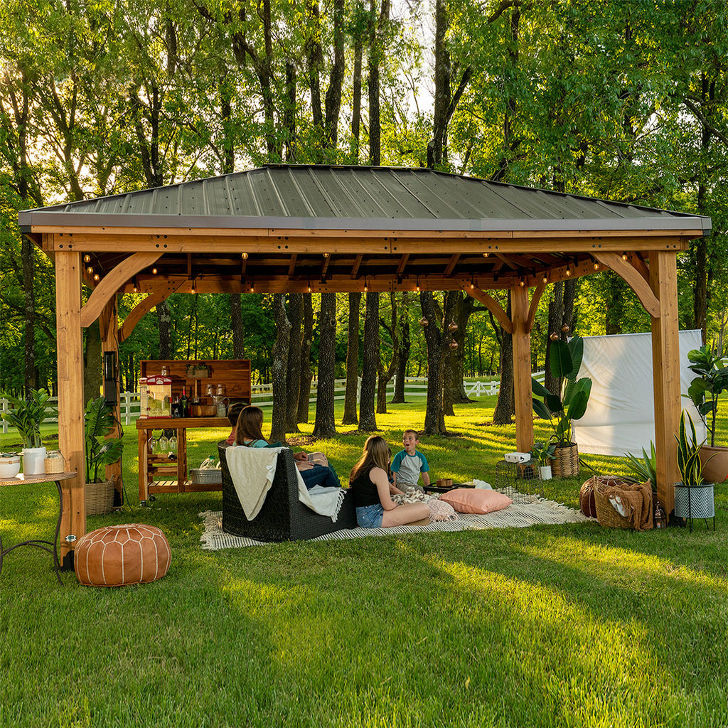 Backyard Discovery Barrington Gazebo with PowerPort 3.6m x 4.8m x 3.1m