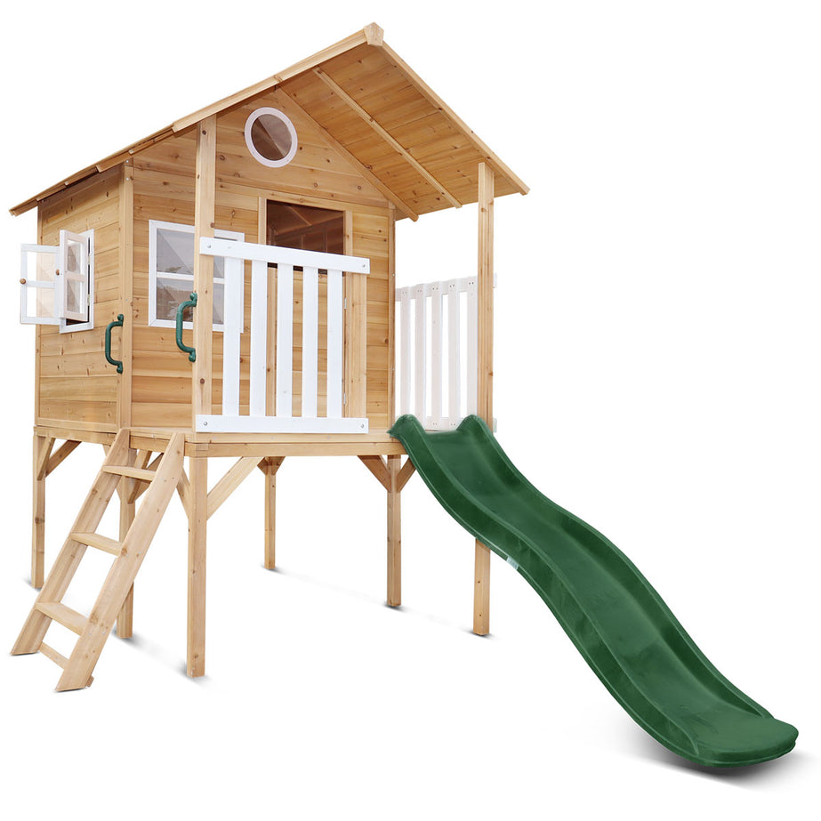 Archie Cubby House (Elevated) with 1.8m Slide (Green)
