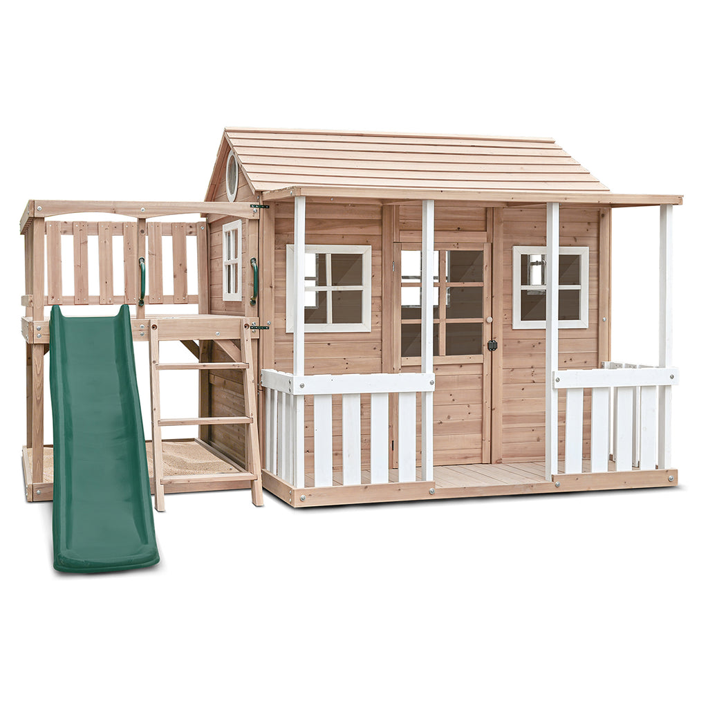 Finley Cubby House with 1.8m Green Slide