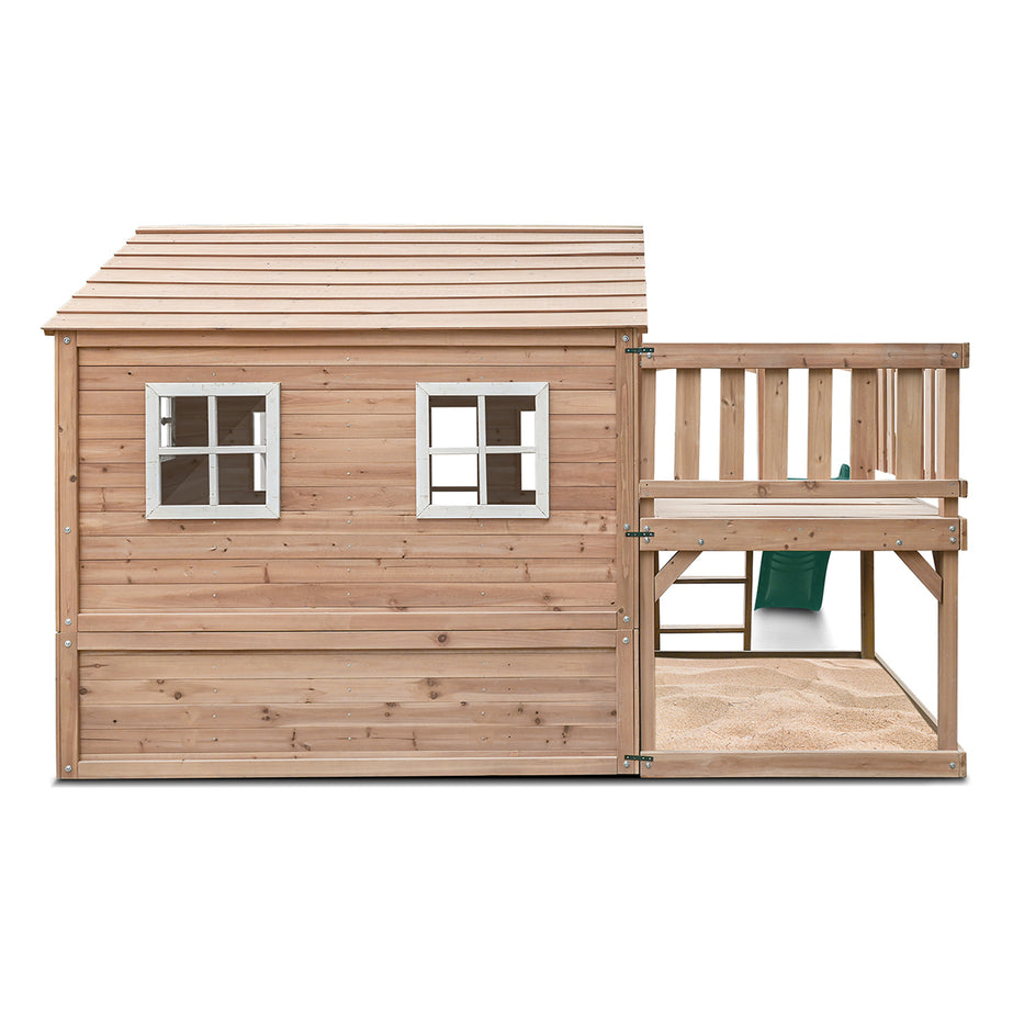 Finley Cubby House with 1.8m Green Slide