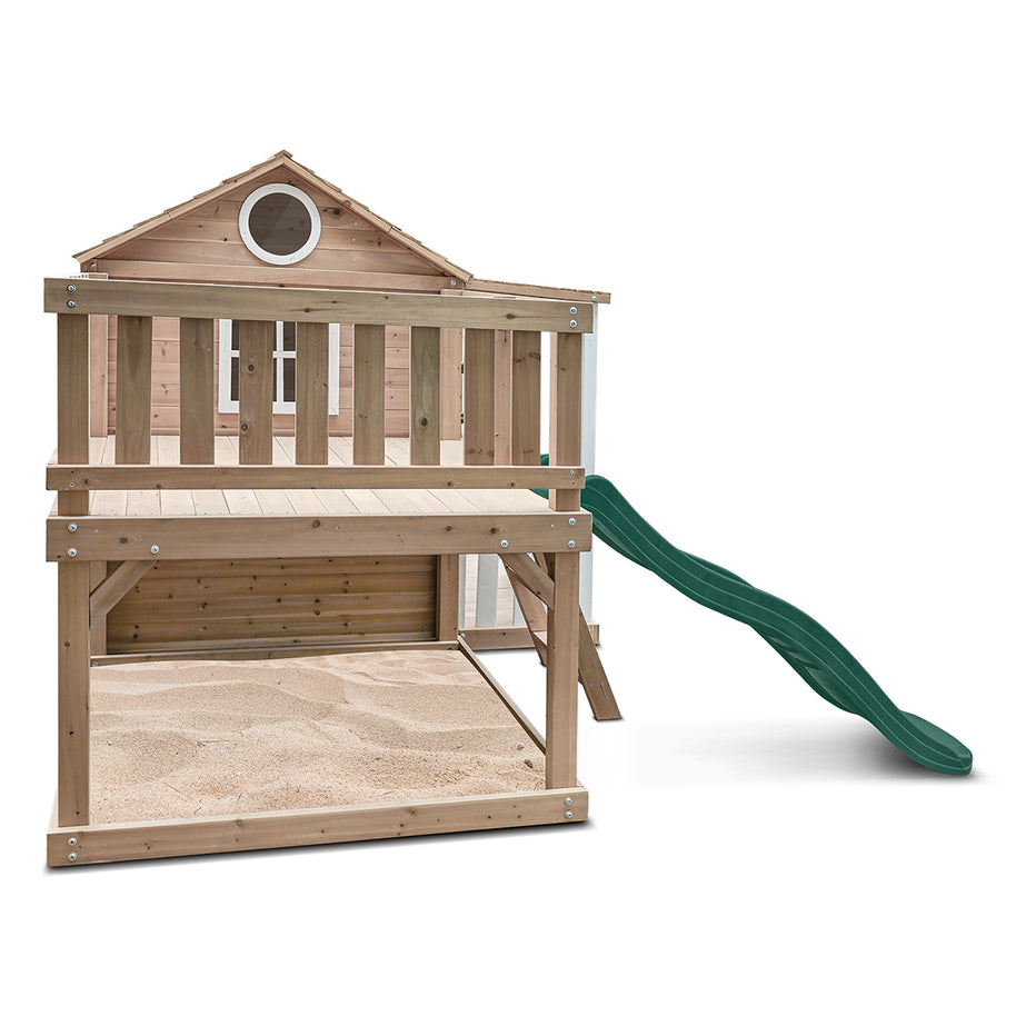 Finley Cubby House with 1.8m Green Slide
