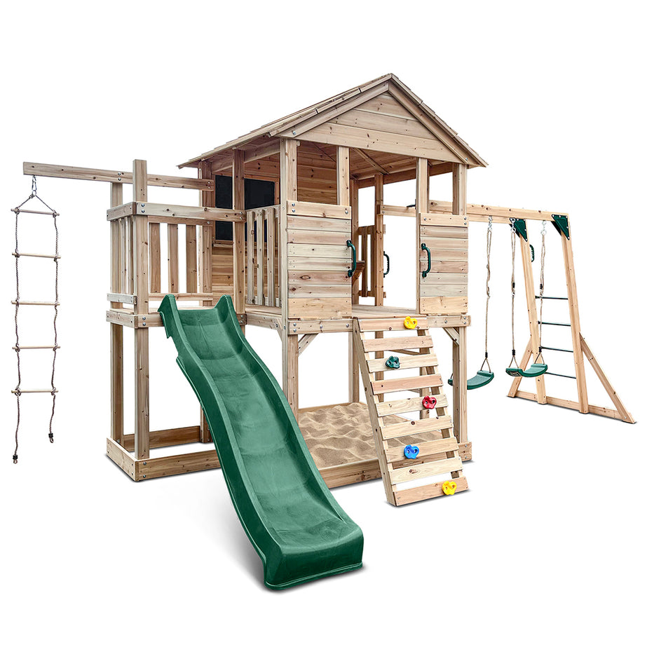 Kingston Cubby House with 2.2m Slide (Green)