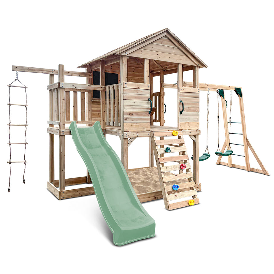 Kingston Cubby House with 2.2m Slide (Pastel Green)