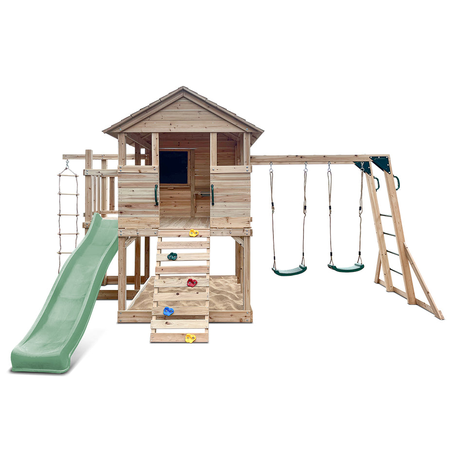 Kingston Cubby House with 2.2m Slide (Pastel Green)